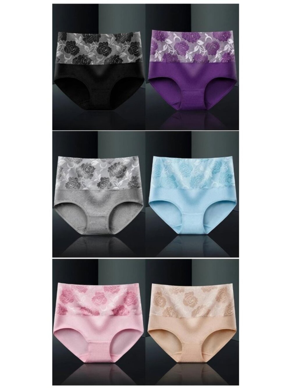 6Pcs/Lot High Waist Panties Cotton Women Female Lingerie Underwear - Picture 3 of 9